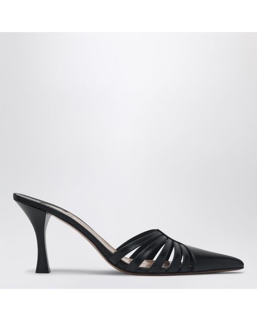 Paris Texas Black Leather Mule Nadia