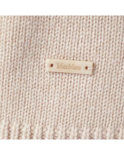 Max Mara Natural Wool And Cashmere Knit Hoodie