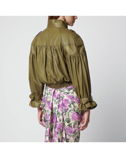 Chloé Green Eucalyptus Cropped Jacket With Leather Belt