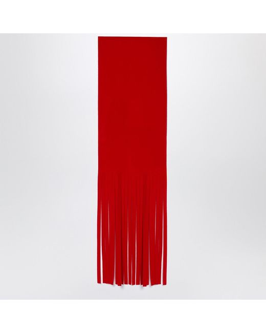 Sportmax Red Scarf With Fringes