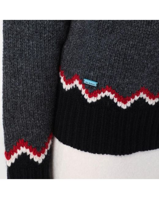 Alanui Blue Fair Isle Patterned Cardigan
