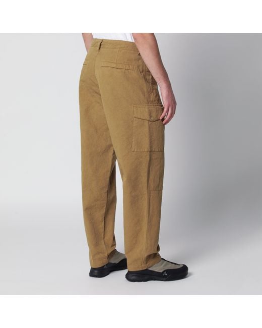 Stone Island Natural Ghost Garment-Dyed Cotton And Linen Cargo Trousers for men