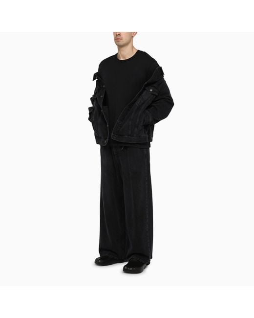 Balenciaga Black Dark Denim Oversized baggy Jeans for men