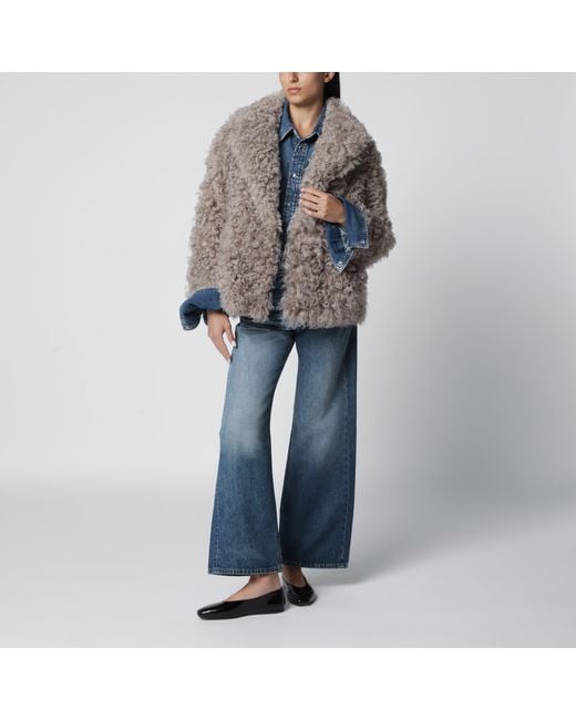 Blancha Gray Short Taupe Fur Jacket