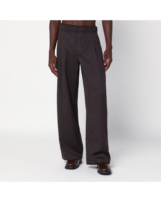 Our Legacy Black Wide-Leg Wool Trousers for men