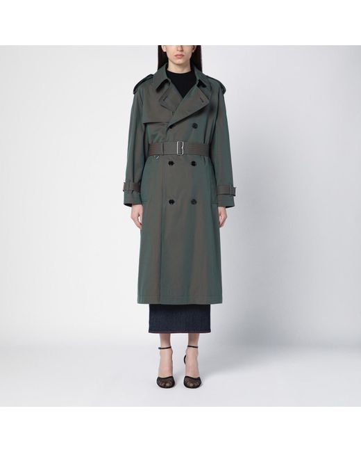 Burberry Black Long Double-breasted Antique Cotton Trench Coat