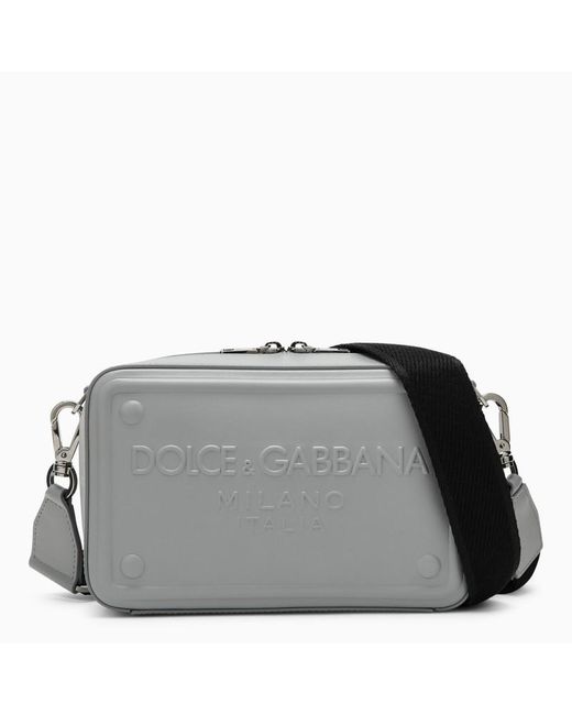 Borsa a tracolla in pelle grigia per fotocamera di Dolce & Gabbana in Gray da Uomo