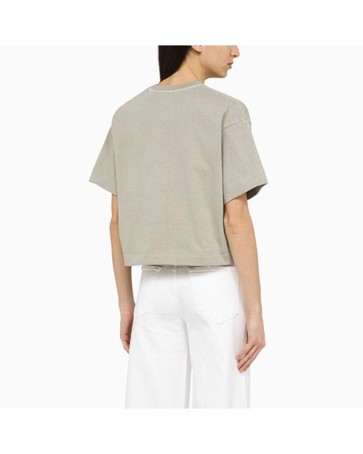 Autry Natural Foggy Grey Cotton Cropped T Shirt