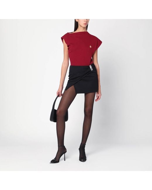 Vivienne Westwood Red Brick Asymmetrical T-Shirt With Orb Logo