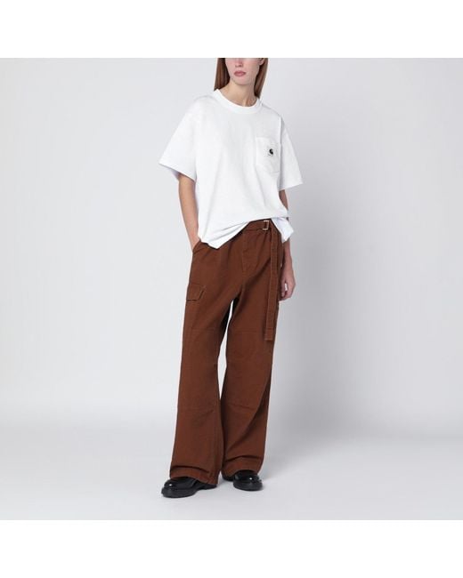 SACAI X CARHARTT WIP White Cotton T-Shirt With Logo Patch