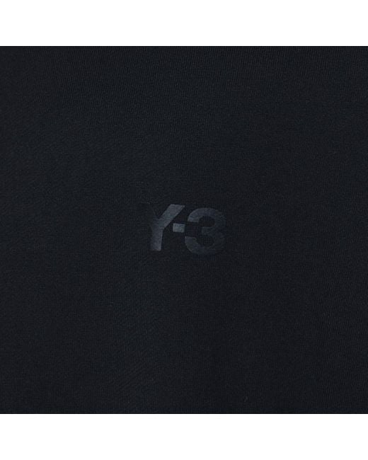 Felpa girocollo nera con logo di Y-3 in Black da Uomo