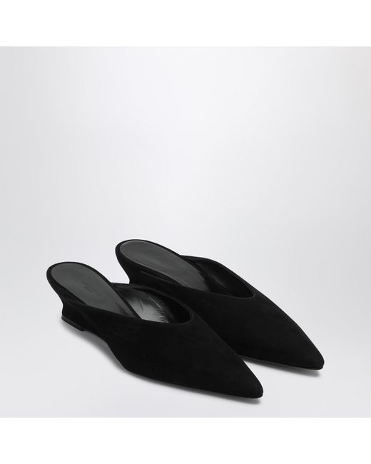 Le Monde Beryl Black Wedge Mule In Suede