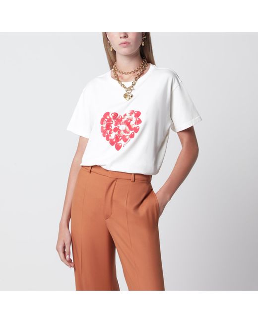 Chloé White T-Shirt With Cherry Logo Print