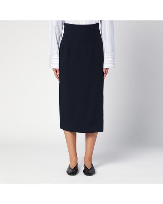 Margaux Lonnberg Navy Blue Wool-blend Marlo Skirt