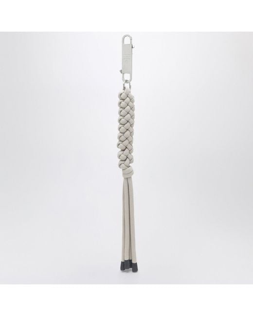 Moncler White Interwoven Key Holder for men