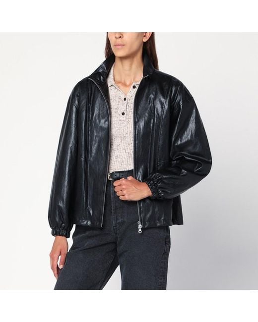 Giacca con zip nera in eco pelle di DUNST in Black