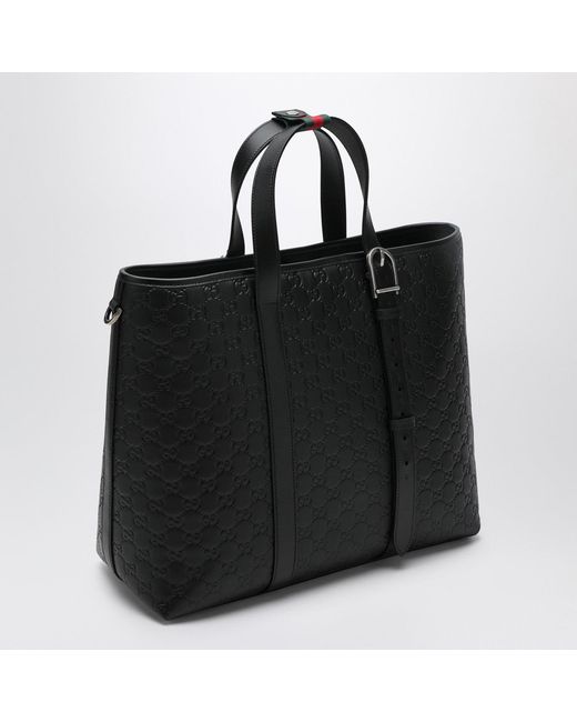 Gucci Black Large Gg Emblem Shopping Bag for men