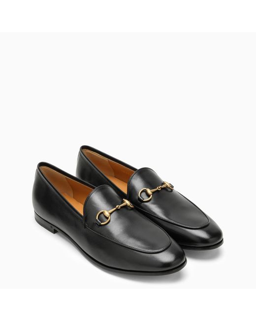 Gucci Black Leather Jordaan Loafers