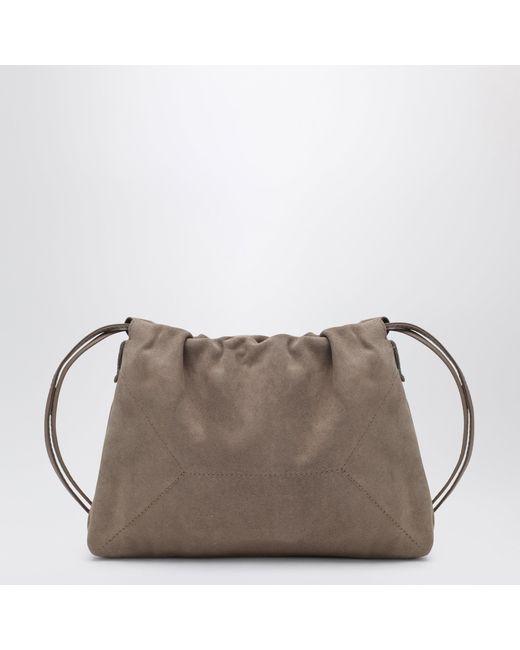 Brunello Cucinelli Brown Bc Duo Pouch Suede Bag With Monile Detail