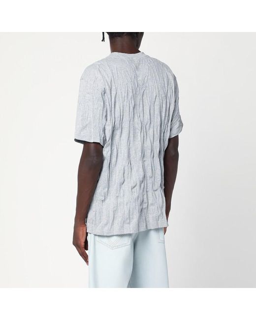 T-Shirt En Jersey De Coton Froissé Avec Imprimé Bottega Veneta pour homme en coloris White