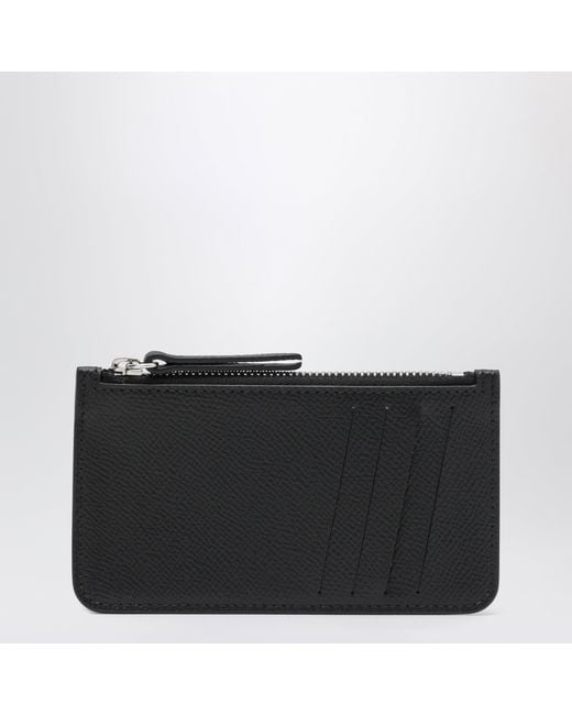 Maison Margiela Black Four Stitches Zippered Card Holder for men