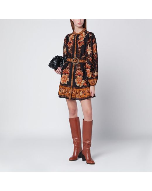 Farm Rio Red Majestic Garden Mini Dress