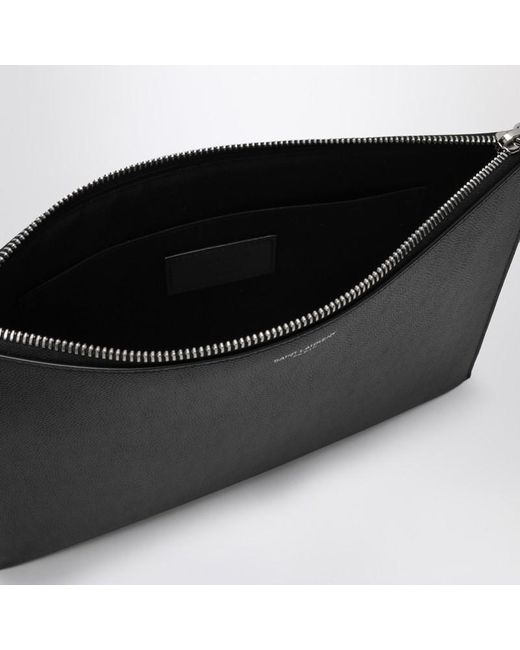 Porta tablet in pelle grain de poudre di Saint Laurent in Black da Uomo