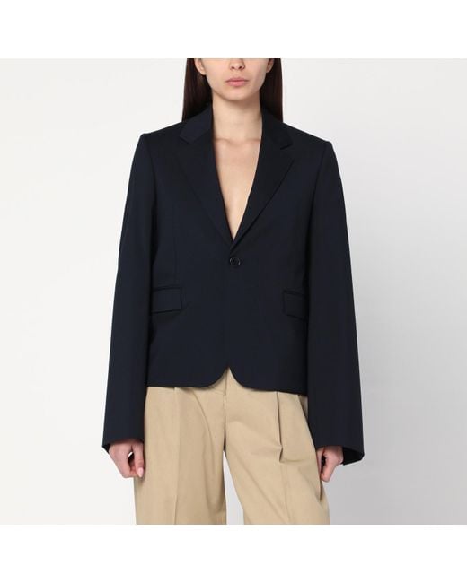 ジャケット Loewe Loewe Single-Breasted Jacket In Wool Loewe Light Gray Single-breasted Jacket In Wool Women In