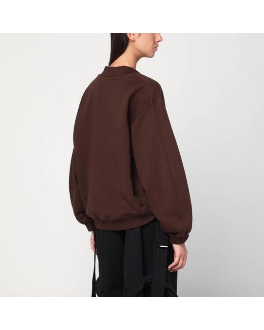 The Attico Brown Cotton Sweatshirt With Logo