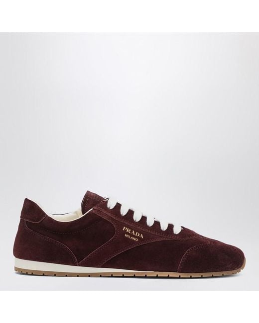 Baskets En Daim Prada en coloris Brown