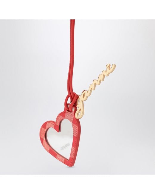 Ganni Red Heart-Shaped Mirror Bou