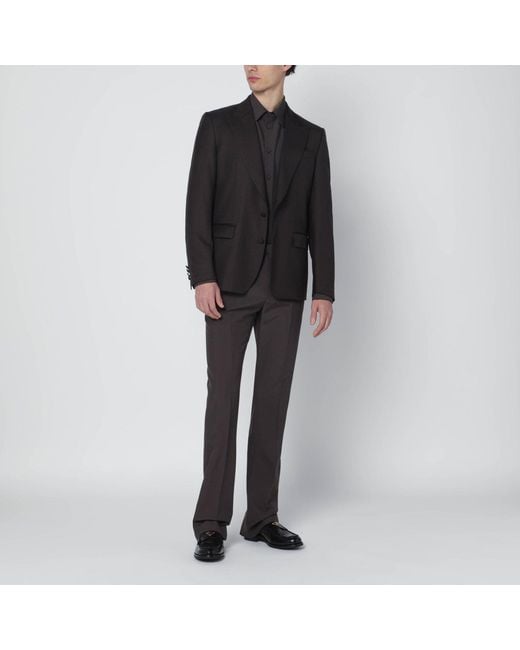 Dolce & Gabbana Black Single-Breasted Wool Jacket for men