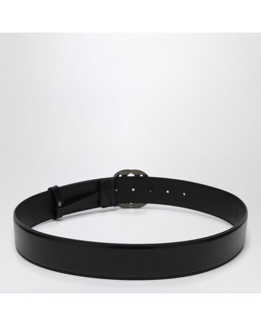 Cintura con fibbia incrocio gg nera di Gucci in Black