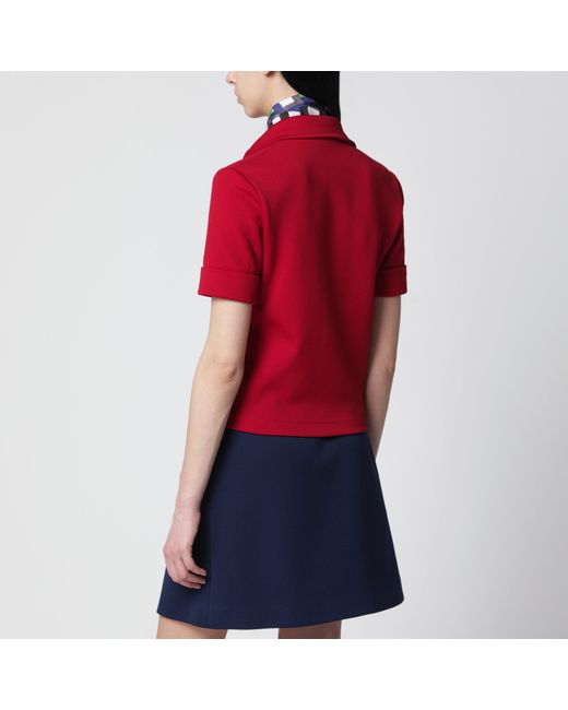 Miu Miu Red Ruby Technical Jersey Polo