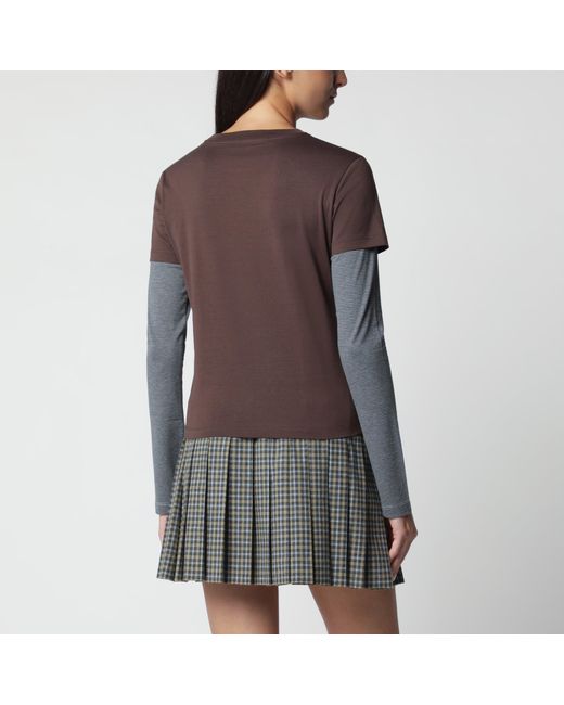 Miu Miu Black Cocoa/Anthracite Cotton Jersey T-Shirt