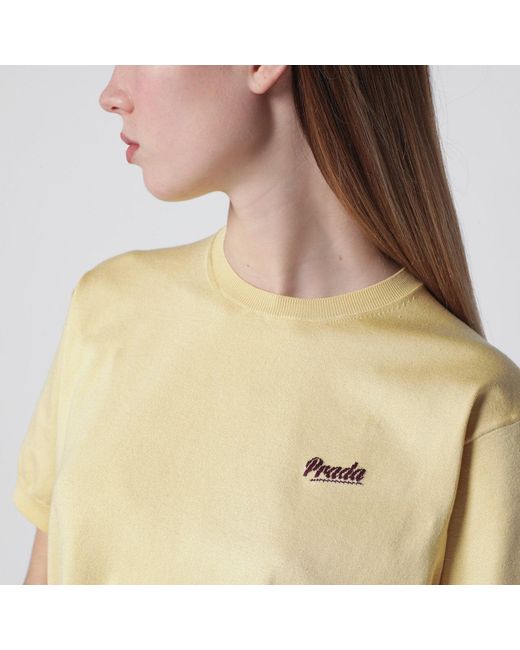 Prada Natural Cream-Colored Silk-Blend Sweater With Logo