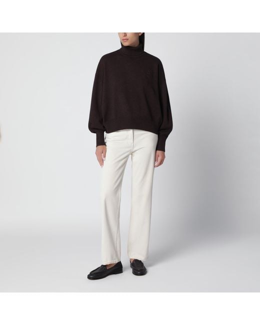 Isabel Marant Black Nasha Chocolate Cotton-Wool Turtleneck