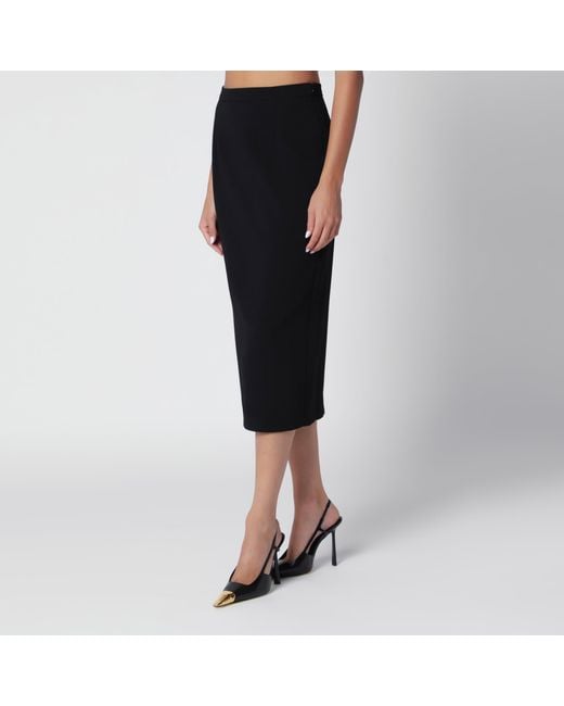 Alessandra Rich Black Midi Pencil Skirt
