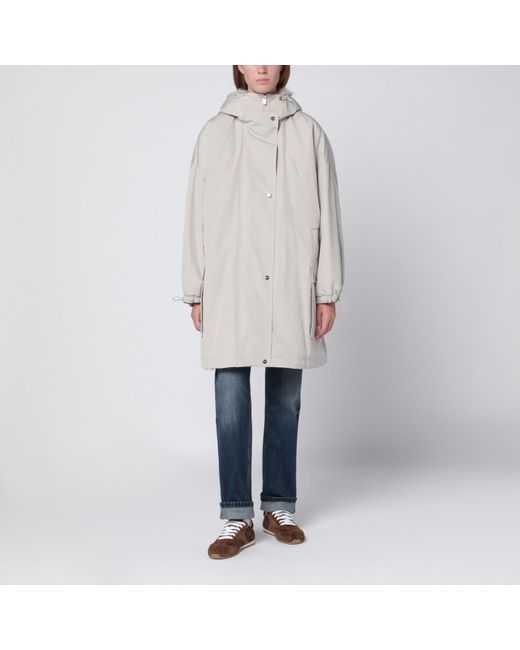 Max Mara White Light Cotton Blend Parka