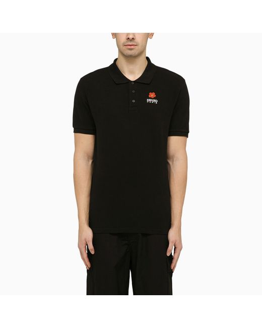 KENZO Black Short Sleeved Polo Shirt With Logo for men