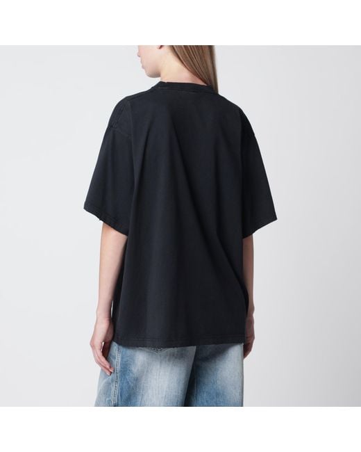 Balenciaga Blue Faded Oversized T-Shirt With Logo Print