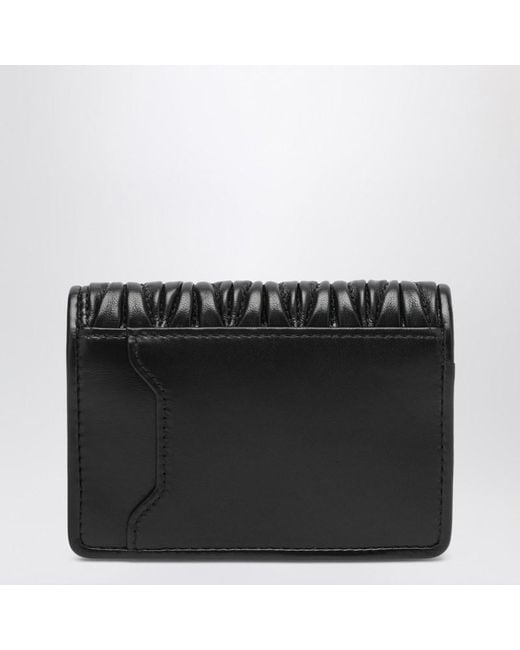 Miu Miu Black Kartenhalter Schwarz Aus Gestepptem Nappaleder