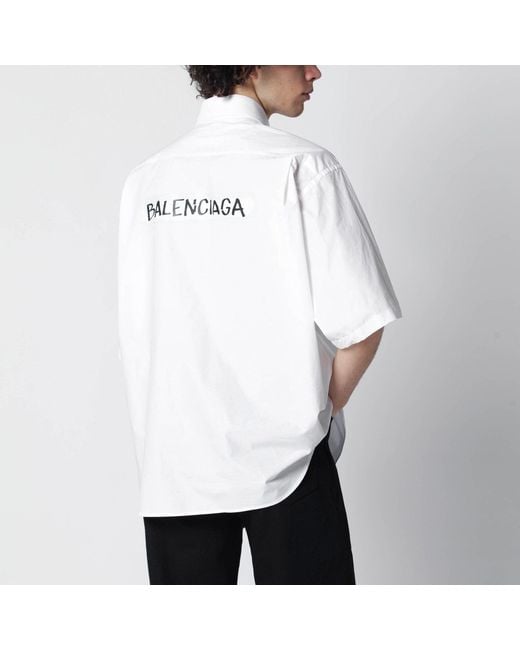 Balenciaga White Masking Tape Shirt for men