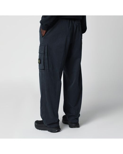 Stone Island Blue Cotton Jogger Pants for men