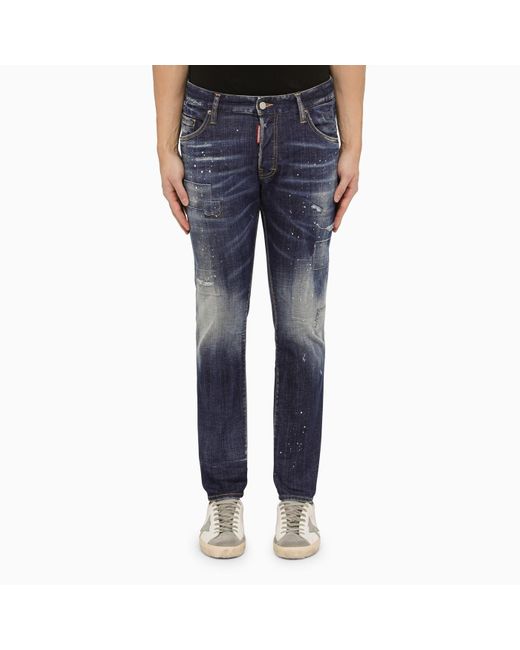 DSquared² Blue Denim Jeans Dark Toppa Wash Skater for men