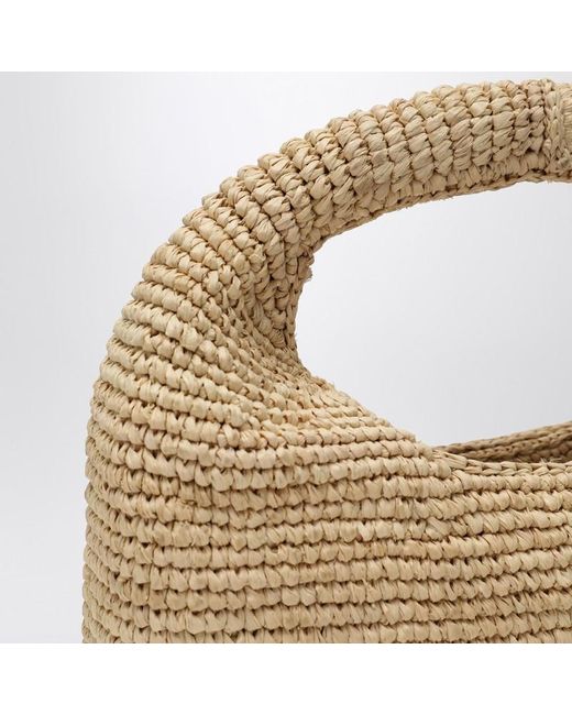 Borsa halfmoon in rafia di Manebí in Metallic