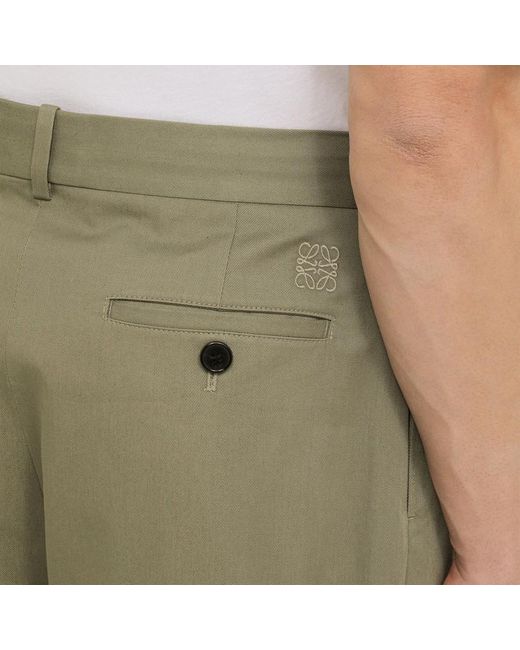 Pantalone con pence verde militare di Loewe in Green da Uomo