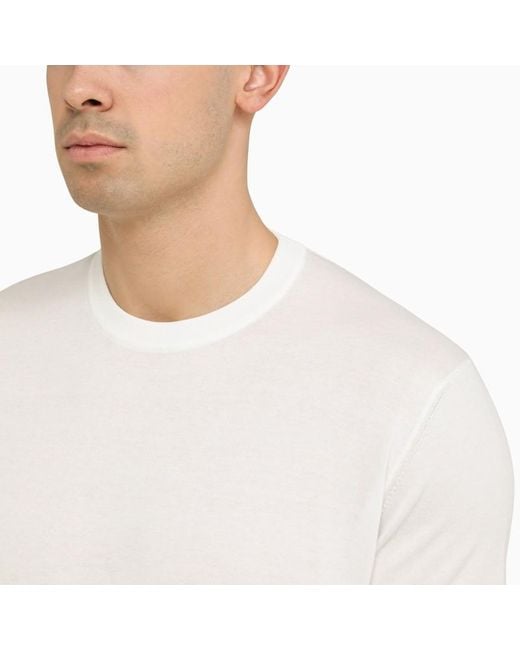 T-shirt classica bianca in cotone di Loro Piana in White da Uomo