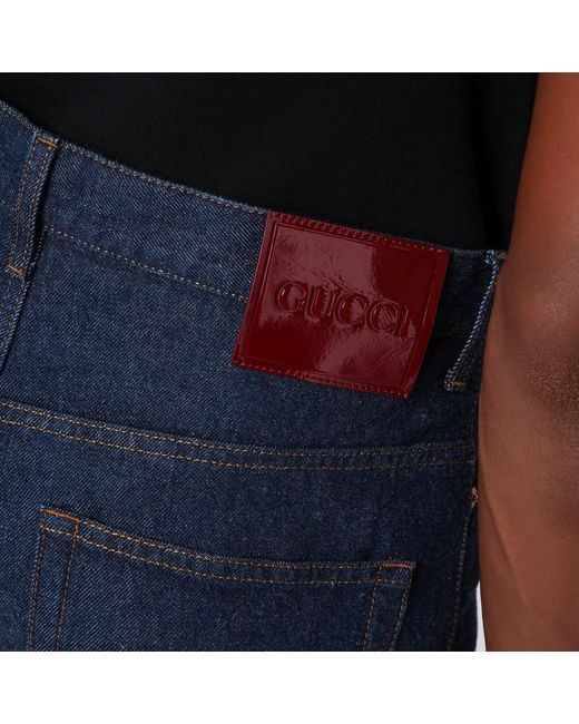 Gucci Blue Dark Wide Denim Jeans for men