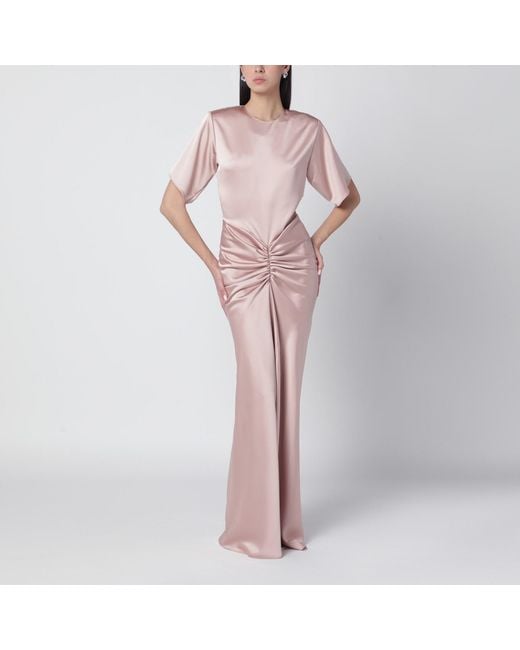 ANDAMANE Pink Light Iris Dress With Draping